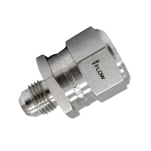 85150 inline filter fitting (1.500" hex) with engraved flow direction arrow, isolated on white background.